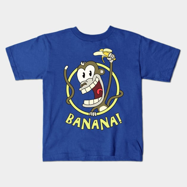 Banana Monkey Kids T-Shirt by Nerd_art